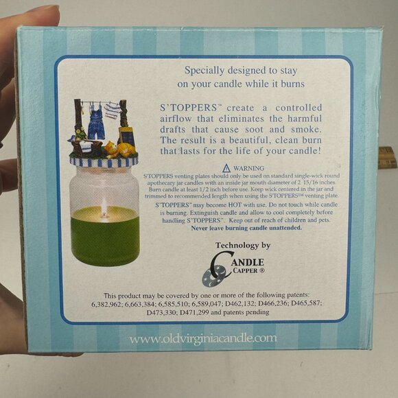 Old Virginia Candle Company Cardinal Birds Gold Stars Candle Capper w Orig Box - Picture 7 of 15